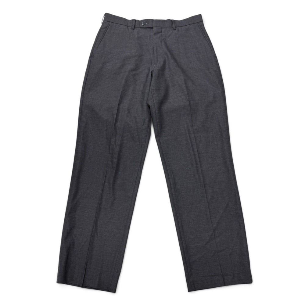 J. Ferrar Mens Charcoal Gray 100% Wool Straight Leg Dress Pants 32x30
